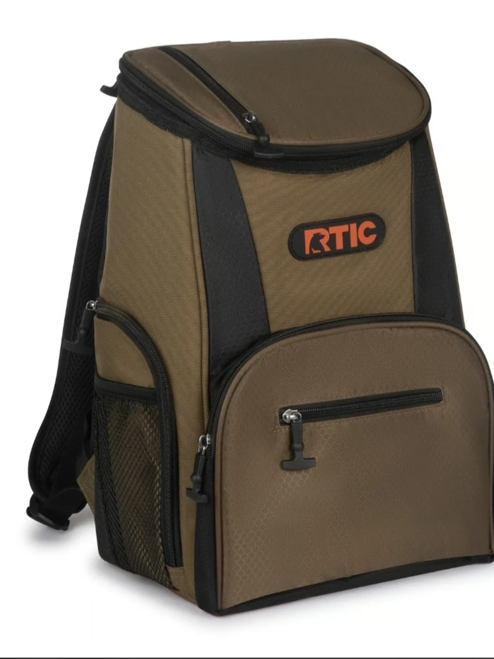 Olive Green and Brown Men's Backpack Cooler